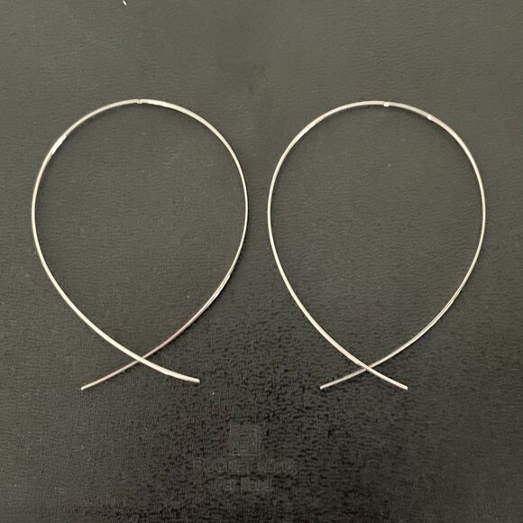 PRICED TO SELL! MINT/LIKE NEW! - LANA Jewelry 4KT Large White Gold Hoop Earrings - Picture 1 of 6